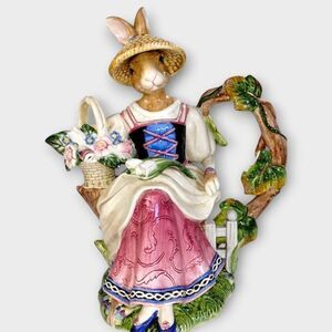 Fitz & Floyd Rabbit‎ Tea Pot Old World Vintage Easter Spring Ceramic Classic